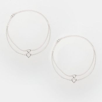 Heart To Heart Anklets in 925 Silver