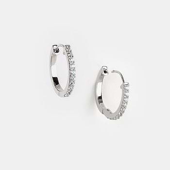 16 mm Pink Wednesday Medium Hoop Earrings in 925 Silver