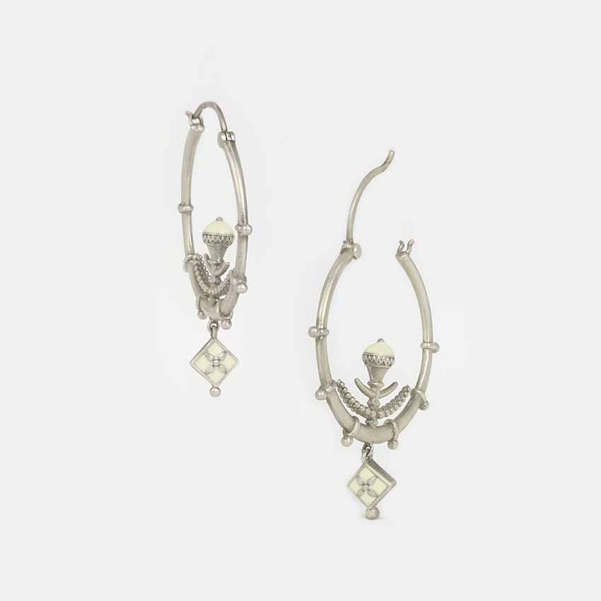 Chakra Earrings in Oxidised 925 Silver