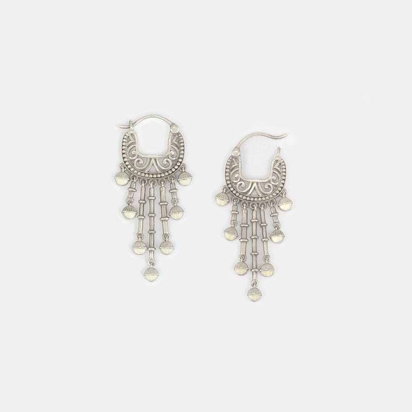 Mandapa Pillar Earrings in Oxidised 925 Silver