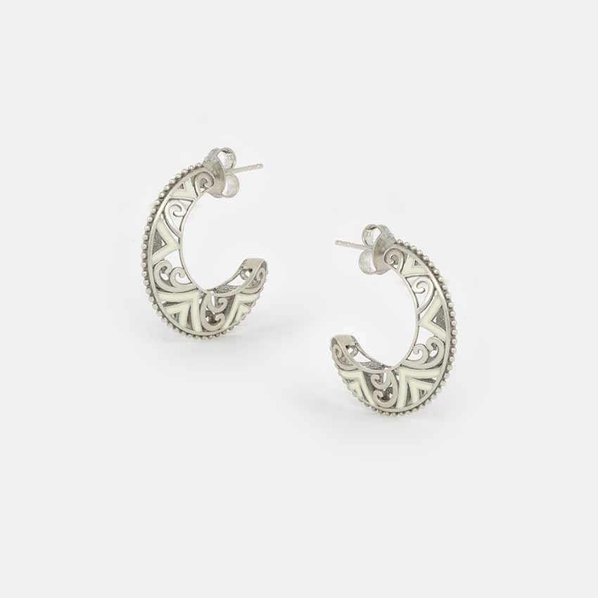 Mandala Earrings in Oxidised 925 Silver