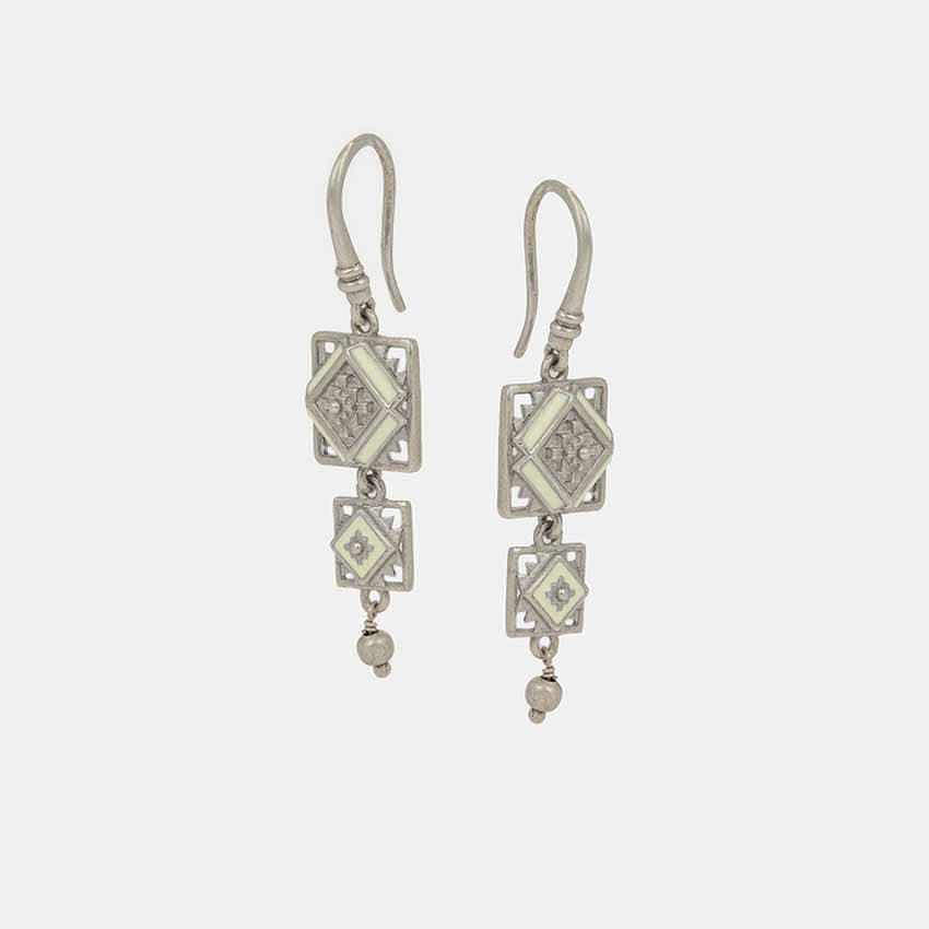 Chaupad Dangler Earrings in Oxidised 925 Silver