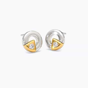 Roar Gold Plated 925 Silver Diamond Stud Earrings