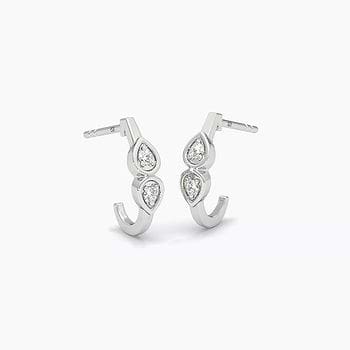 Fiery 925 Silver Diamond Hoop Earrings