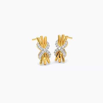 Wisdom Gold Plated 925 Silver Diamond Earrings