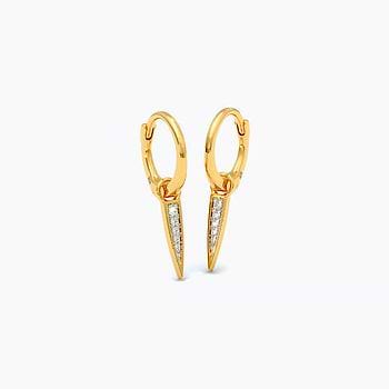 Gratitude Gold Plated 925 Silver Diamond Earrings