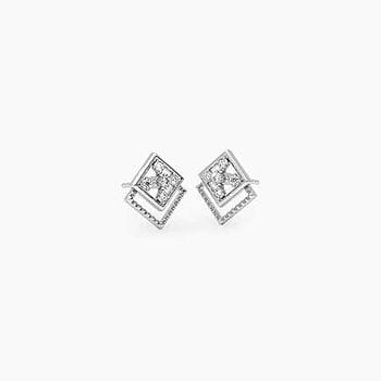 Shine Bright 925 Silver Diamond Stud Earrings