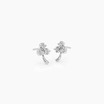 Vivid 925 Silver Diamond Stud Earrings