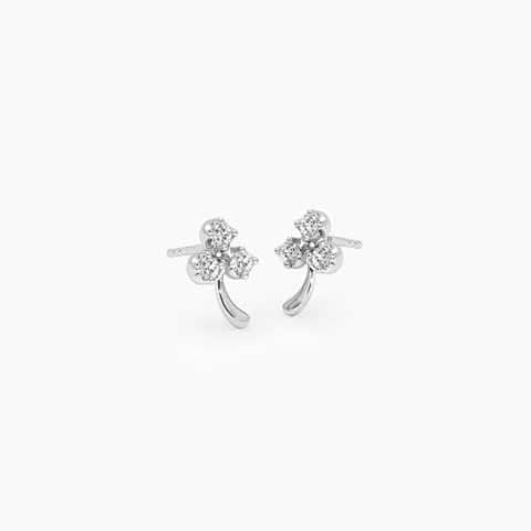 Vivid 925 Silver Diamond Stud Earrings
