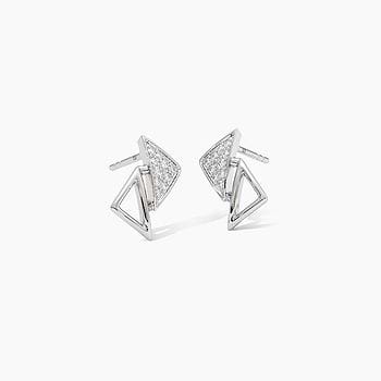 Eternity 925 Silver Diamond Stud Earrings