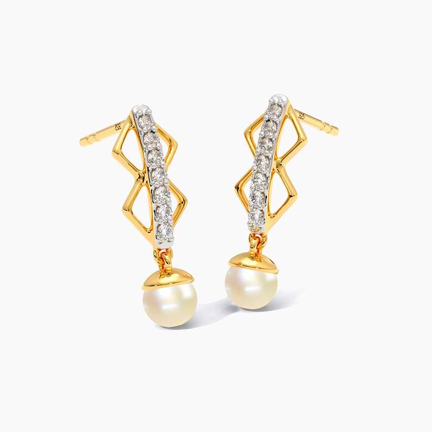 Embrace Gold Plated 925 Silver Diamond Drop Earrings