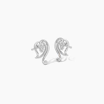 Destiny 925 Silver Diamond Stud Earrings