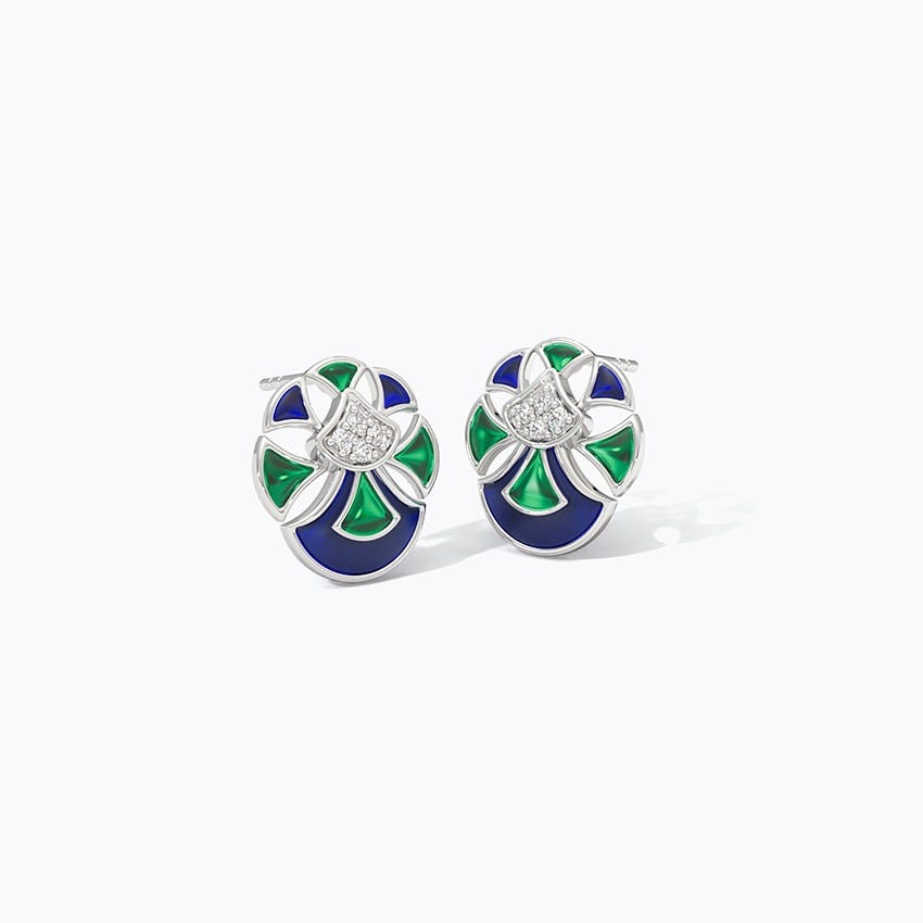 Vibrant 925 Silver Diamond Earrings