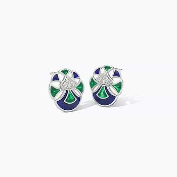 Vibrant 925 Silver Diamond Earrings