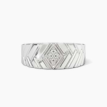 Echo 925 Silver Diamond Men's Ring