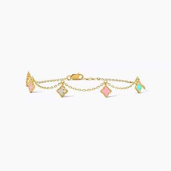 Rays 925 Silver Diamond Gold-Plated Bracelet