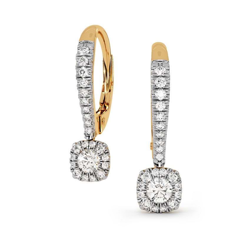 Zenithia Square Diamond Drop Earrings