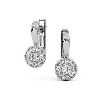 Arctic Shine Diamond Hoop Earrings