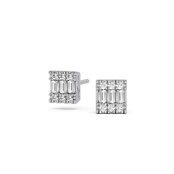 Ice Bar Diamond Stud Earrings