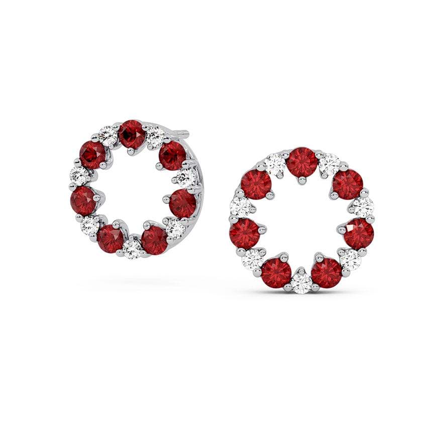 Tiny Flame Duo Gemstone Stud Earrings