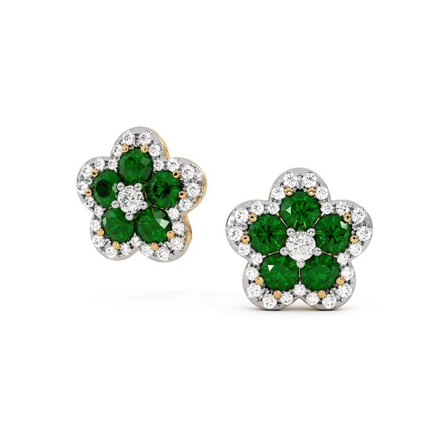 Green Heart Gemstone Stud Earrings
