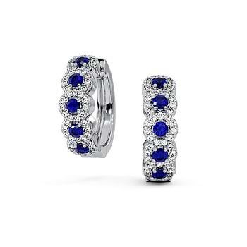 Deep Sea Flow Gemstone Hoop Earrings