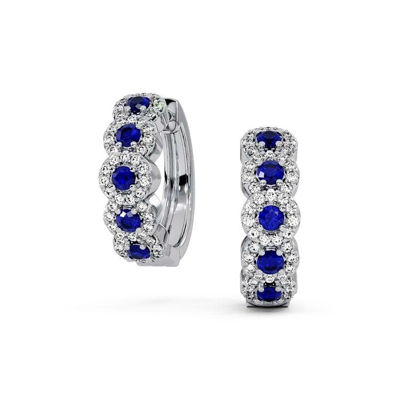 Deep Sea Flow Gemstone Hoop Earrings