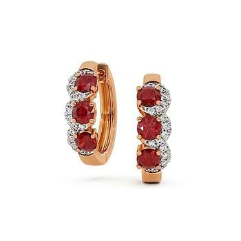 Garnet Galaxy Gemstone Hoop Earrings