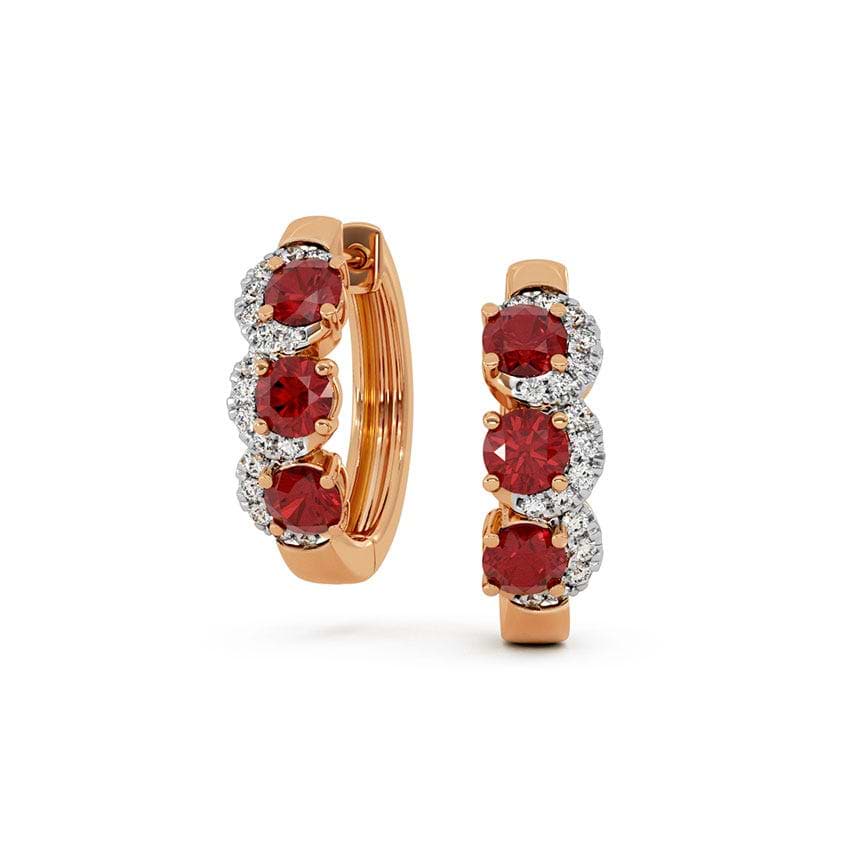 Garnet Galaxy Gemstone Hoop Earrings