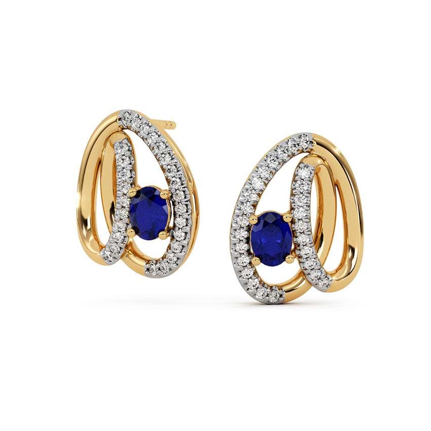 Blue Vortex Gemstone Stud Earrings
