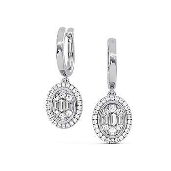 Luminous Gold Bands Diamond Hoop Earrings