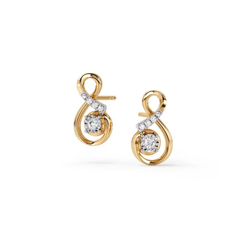 Infini Loop Diamond Stud Earrings