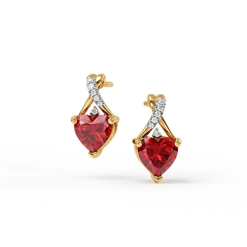 Heartline Glow Gemstone Stud Earrings