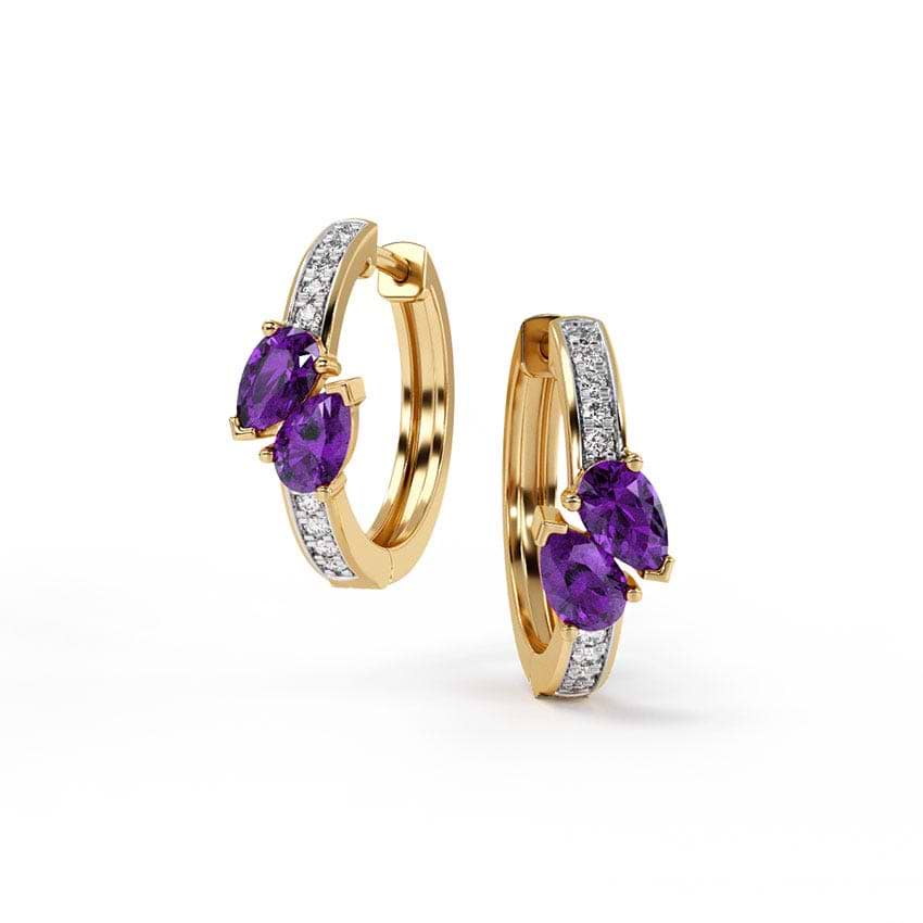 Multi Pierced Gemstone Hoop Earrings