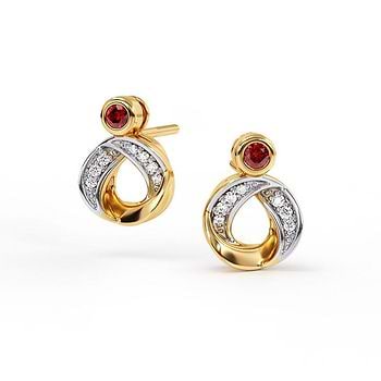 Radiant Twist Gemstone Stud Earrings