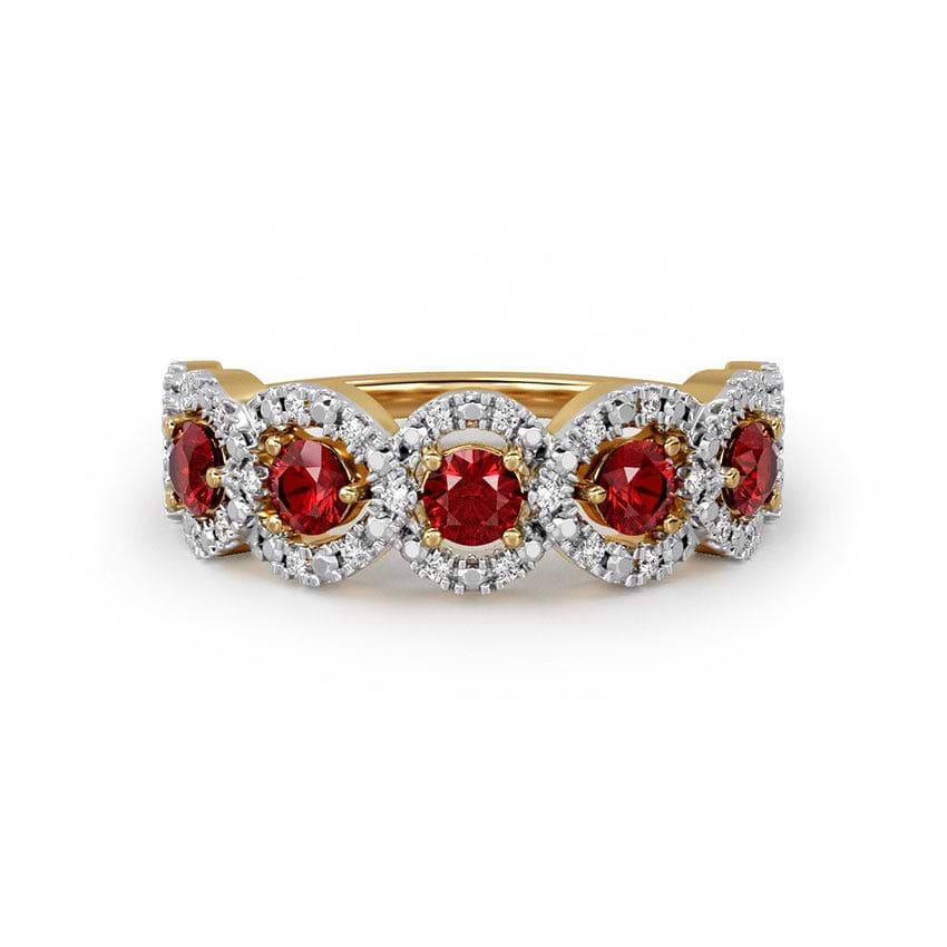 Charm Overlap Gemstone Ring