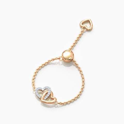 Intertwined Heart Diamond Flexi Ring