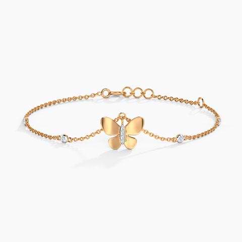 Elsa Diamond Butterfly Charm Bracelet