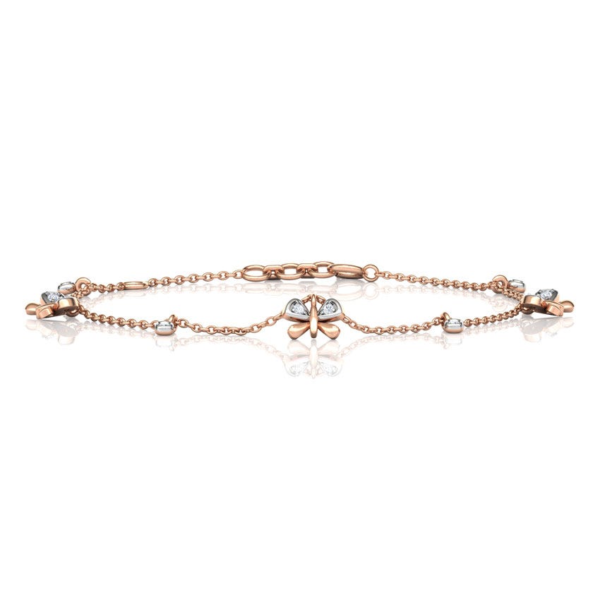Diamond Butterfly Charm Bracelet