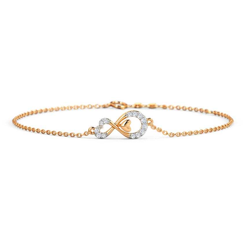 Entwined Diamond Infinity Heart Bracelet