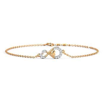 Entwined Diamond Infinity Heart Bracelet