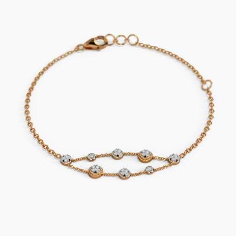 Multi Orb Sparkling Diamond Chain Bracelet