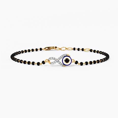 Infinity Evil Eye Diamond Mangalsutra Bracelet