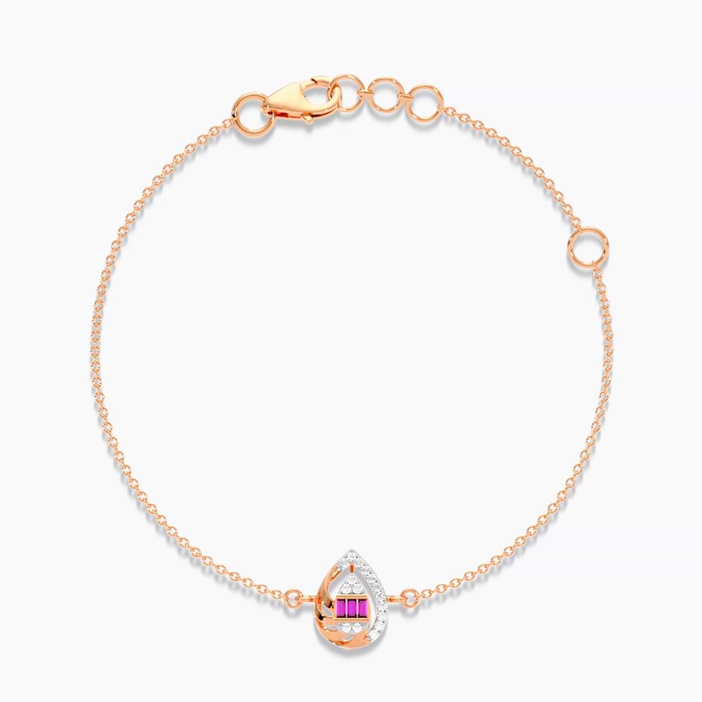 Cosmo Pink Gemstone Chain Bracelet