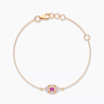 Candy Eyed Gemstone Chain Bracelet