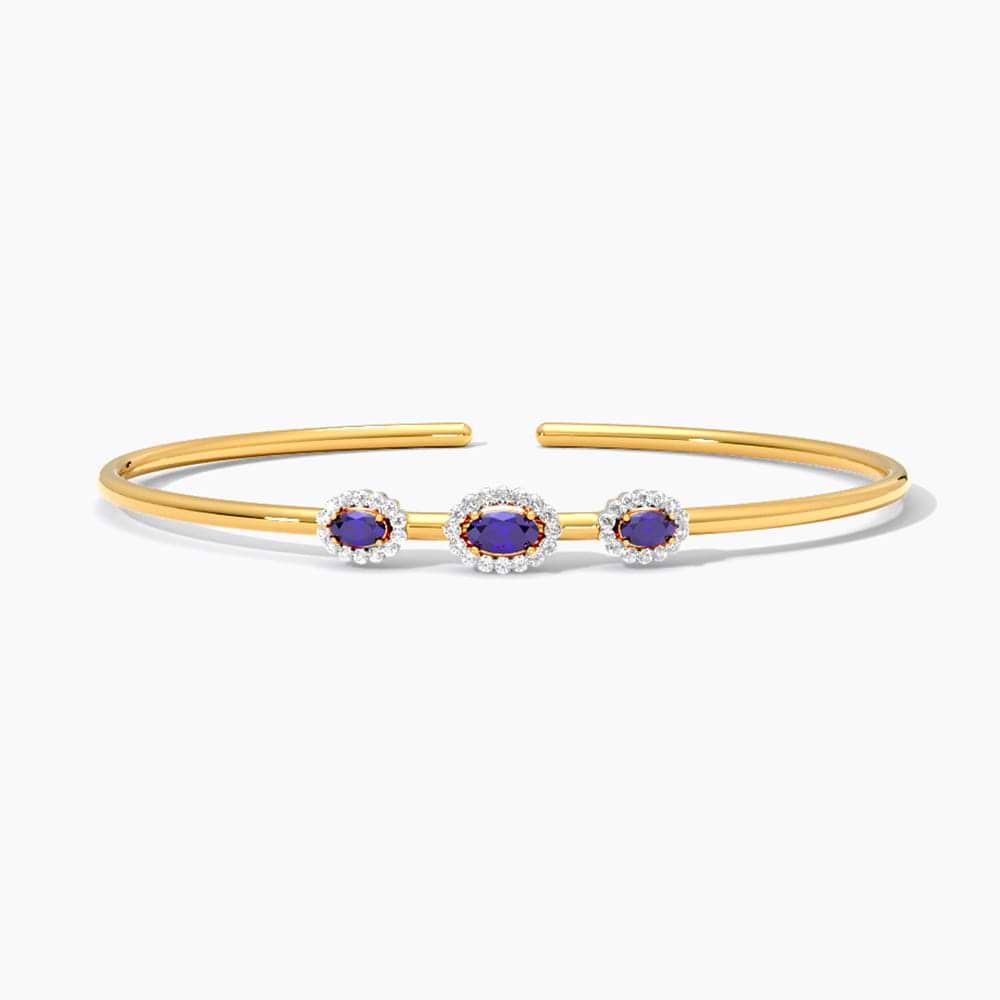 Triple Halo Gemstone Bracelet