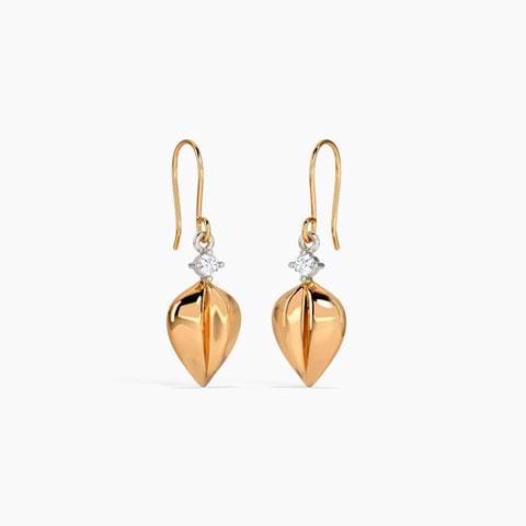Amira Leaf Diamond Drop Earrings