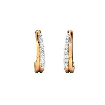 Curvilinear Diamond Hoop Earrings
