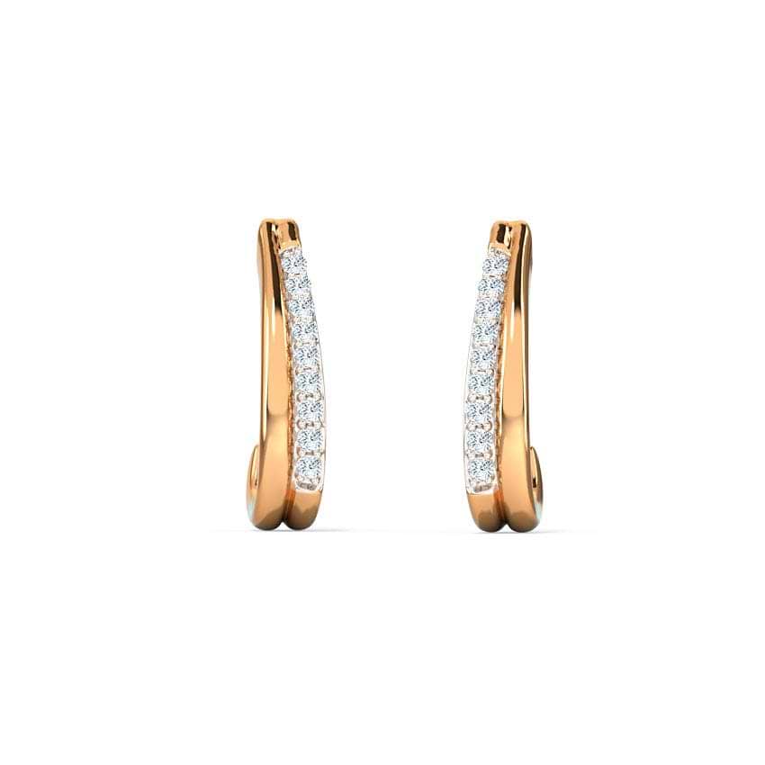 Curvilinear Diamond Hoop Earrings
