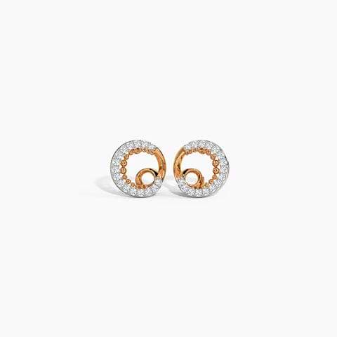 Stunning Swirl Diamond Stud Earrings